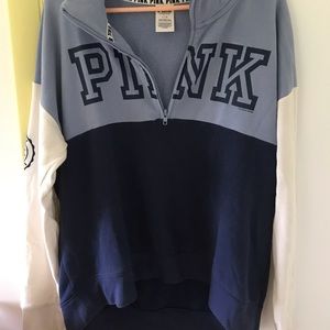 VS PINK Tri-color half zip